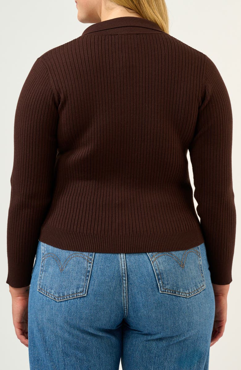 Estelle Bronti Twist Front Rib Sweater, Alternate, color, Chocolate