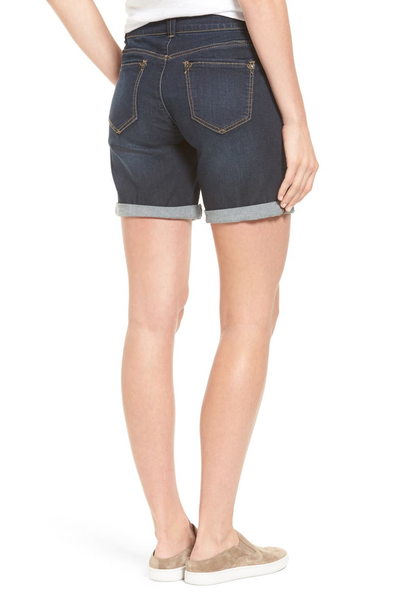 'Ab'Solution Cuff Denim Shorts (Nordstrom Exclusive), Alternate, color, INDIGO
