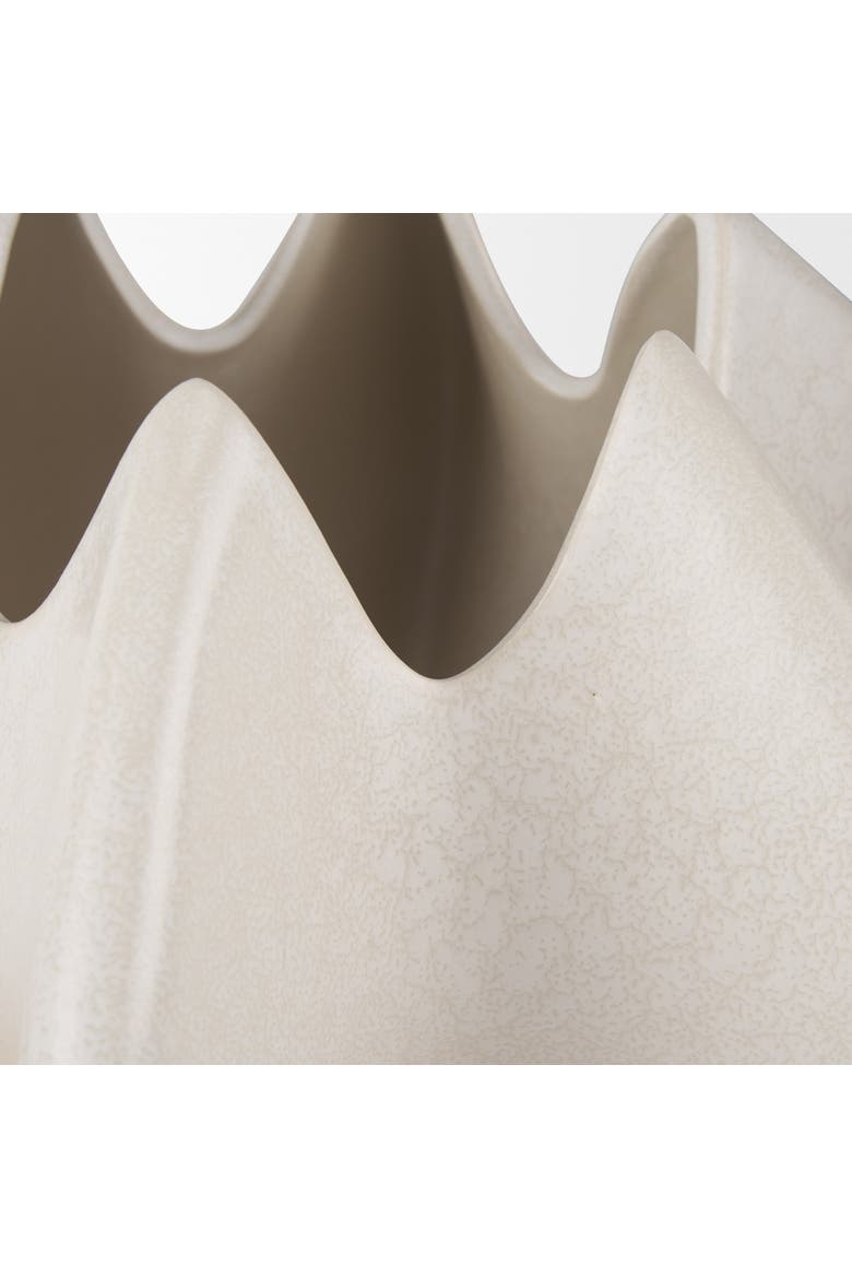 Ulrich Sculptural Glazed Ceramic Vase, Alternate, color, Cream