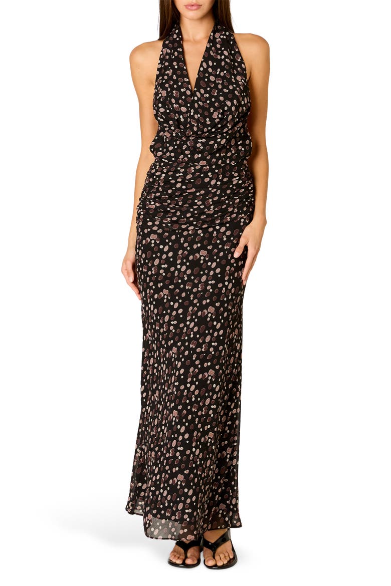 Sampaio Dot Maxi Dress, Main, color, BLACK