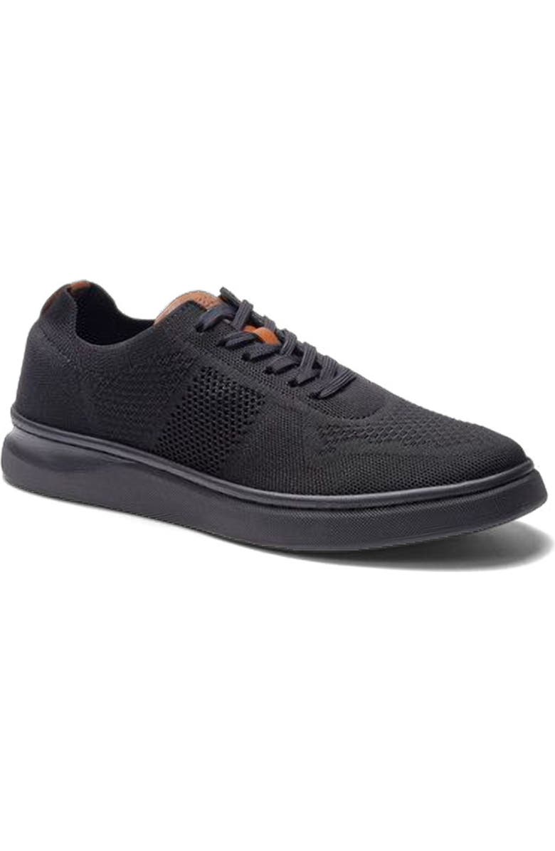 A. Veer Stride Knit Lace-up Sneaker, Alternate, color, Black Leather