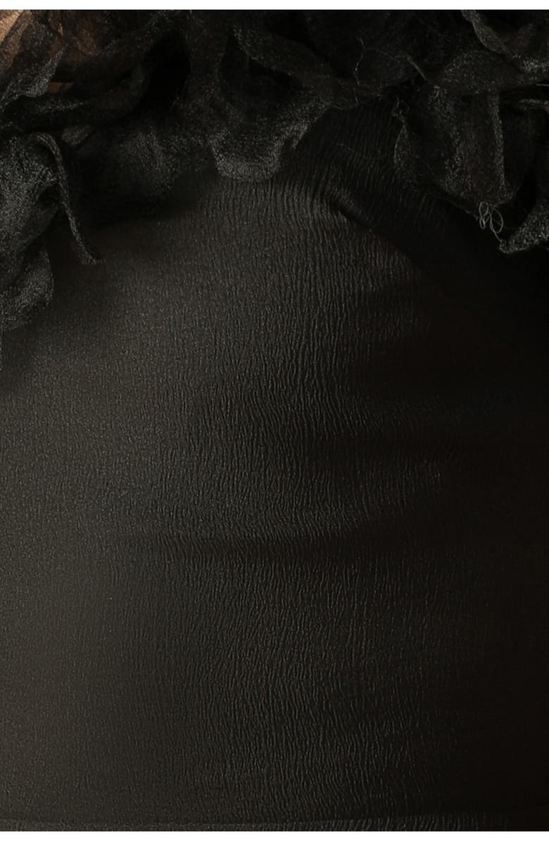 FLYING TOMATO Ruffle Midi Fit & Flare Dress, Alternate, color, Black