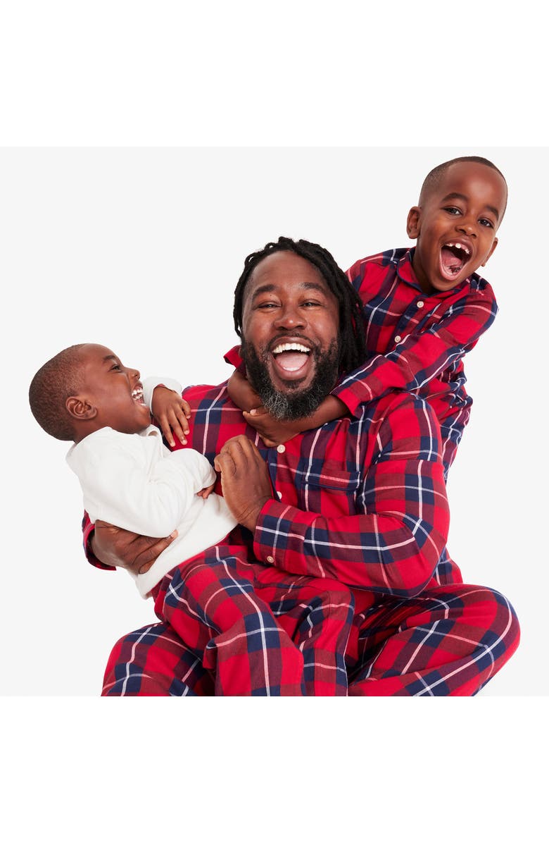Primary Grown-Ups Plaid Flannel PJ Top, Alternate, color, 