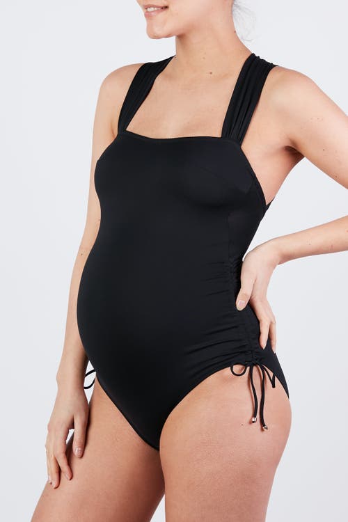 Cache Coeur Toscane Maternity Swimwear In Black