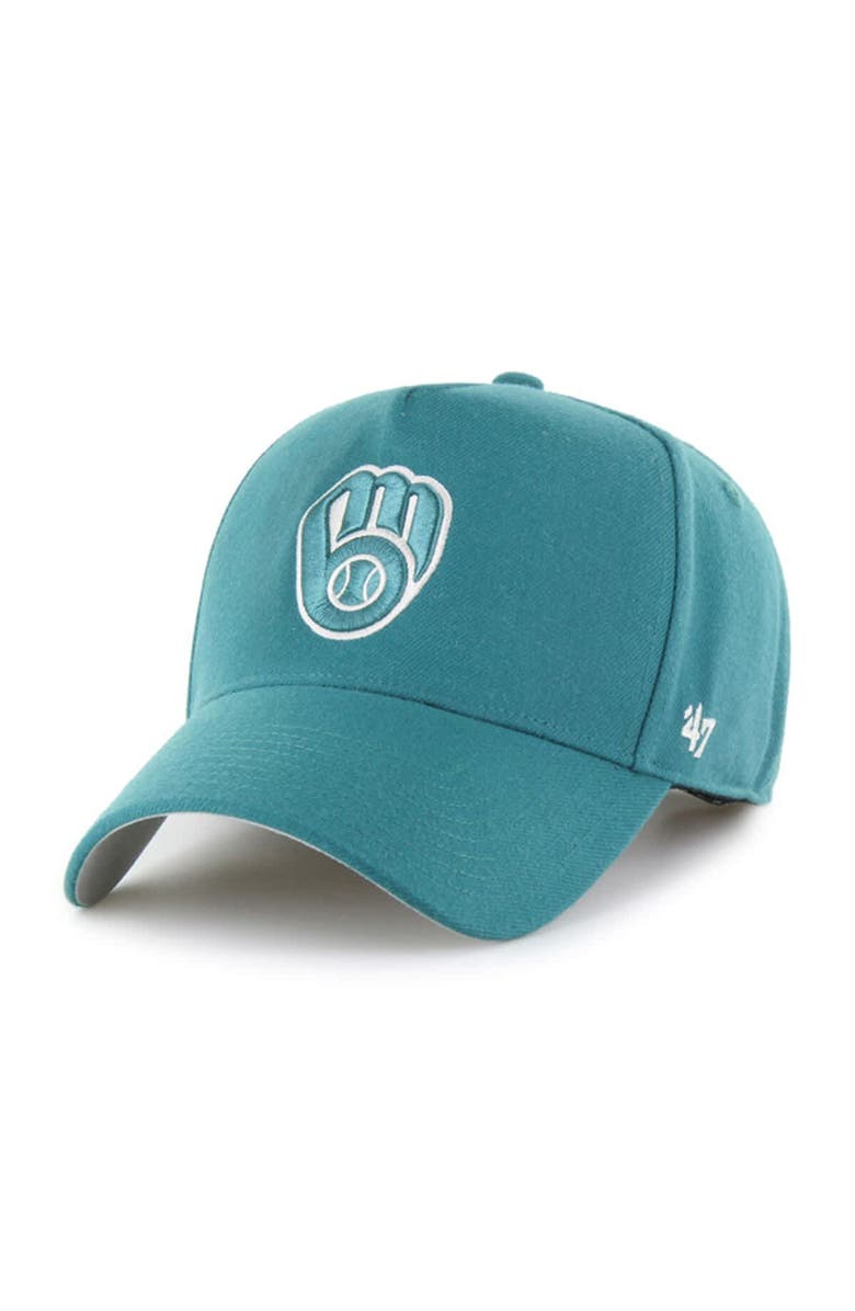 '47 Men's '47  Teal Milwaukee Brewers Ballpark Offside Adjustable Hat, Main, color, Teal