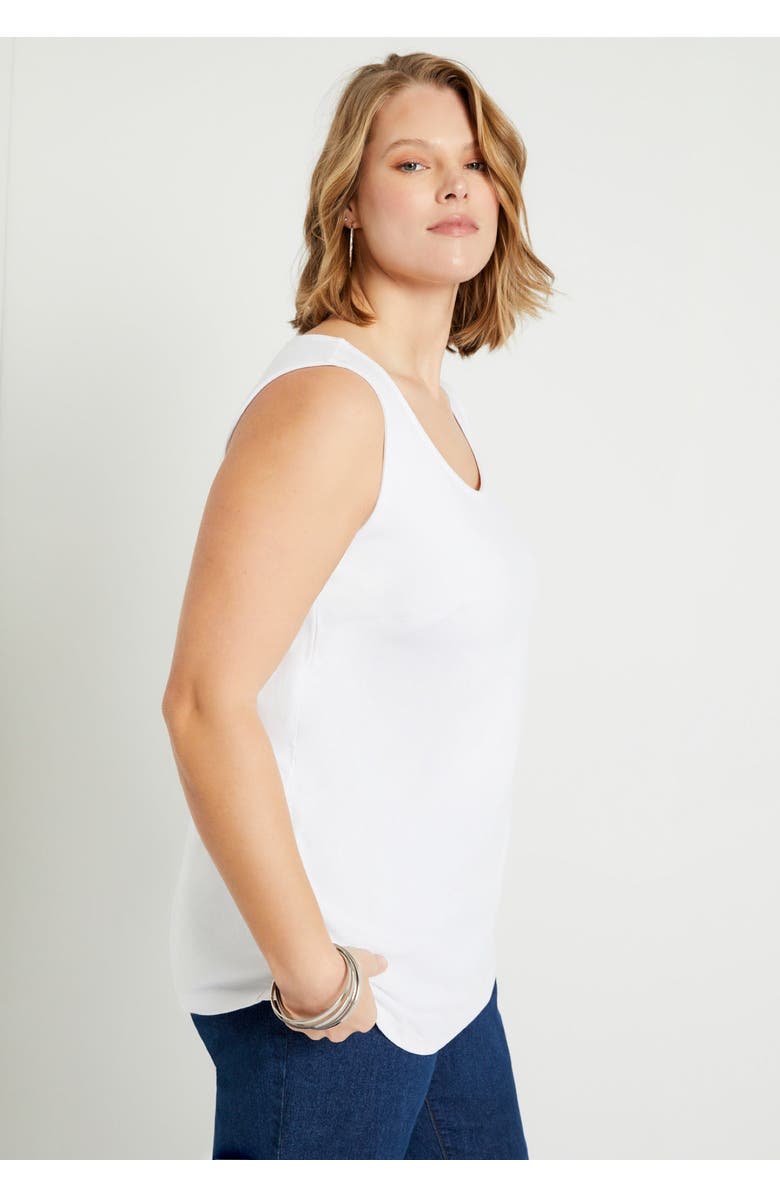 June + Vie Scoopneck One + Only Tank Top, Alternate, color, White