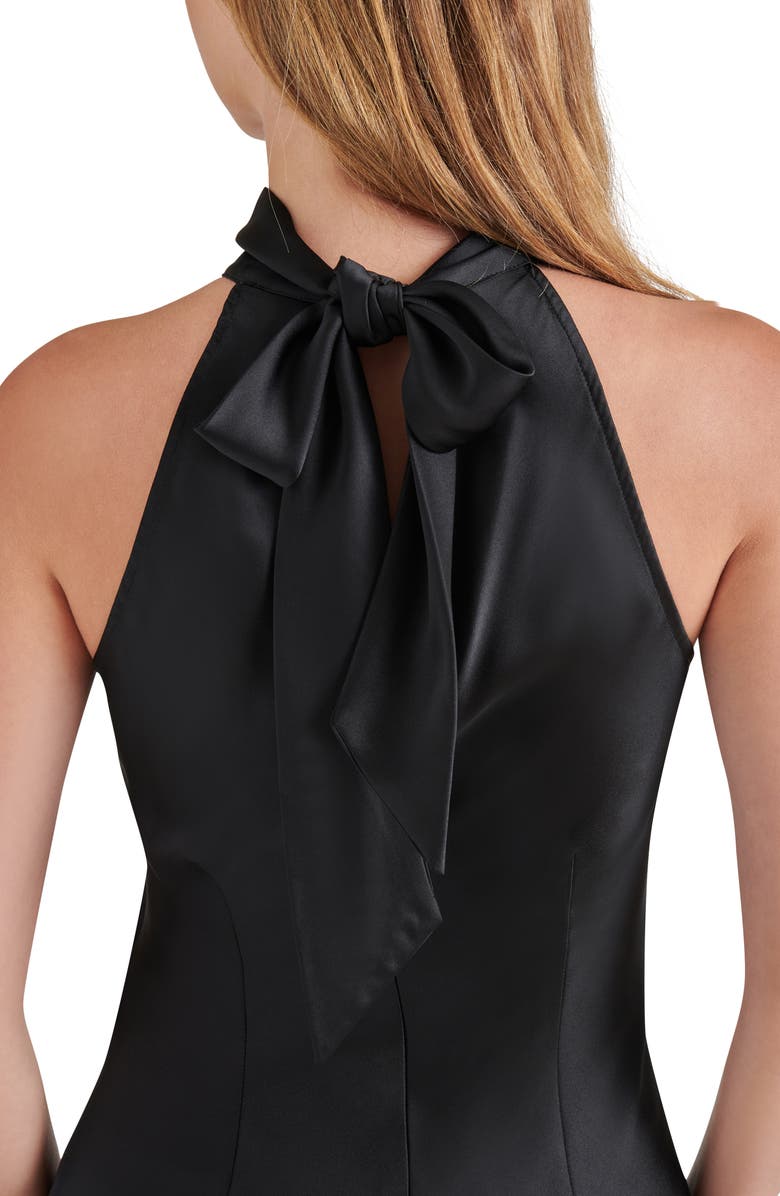 Steve Madden Lara Satin Bias Cut Maxi Dress, Alternate, color, Black