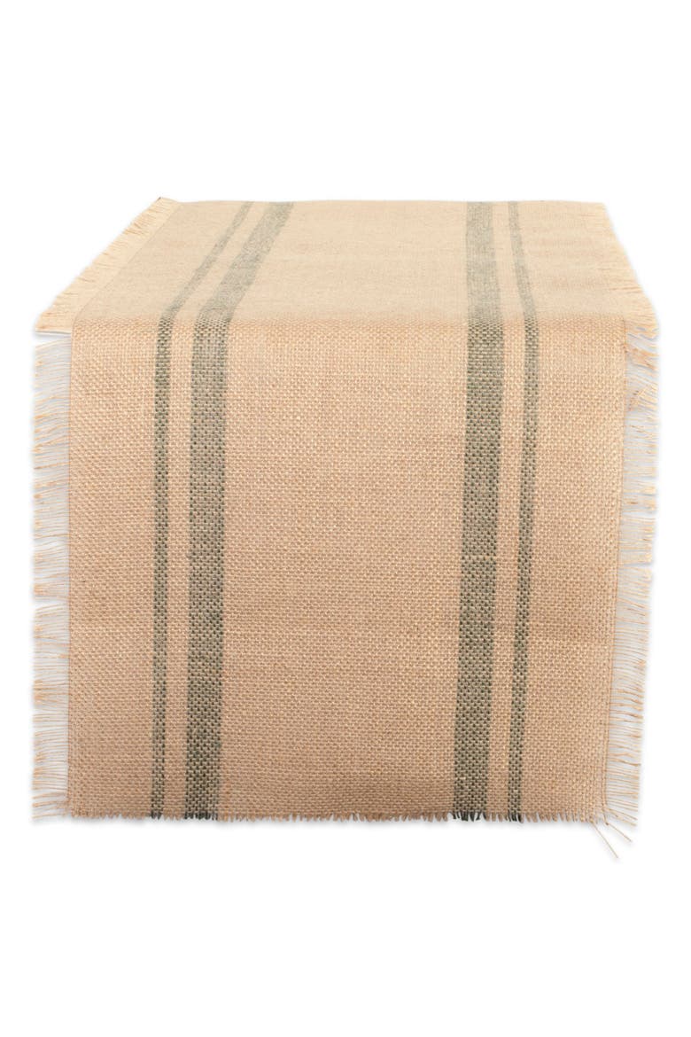 Jute Table Runner Double Border, Artichoke, Main, color, Artichoke