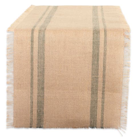 Jute Table Runner Double Border, Artichoke