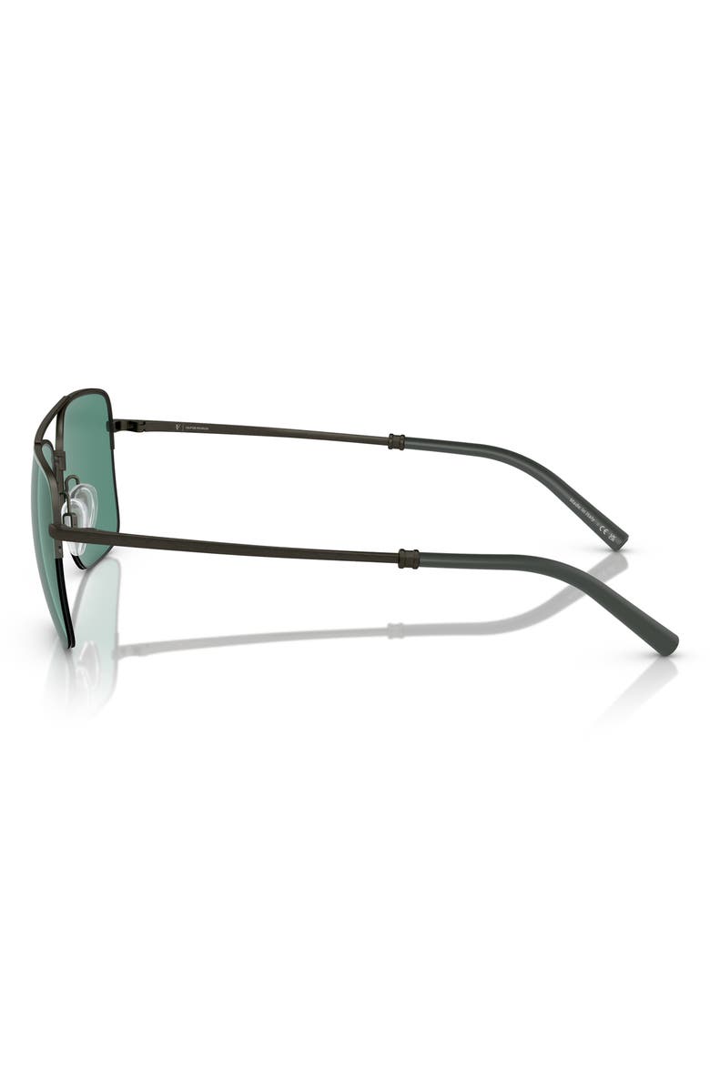 Oliver Peoples Roger Federer 56mm Semirimless Pilot Sunglasses, Alternate, color, Green