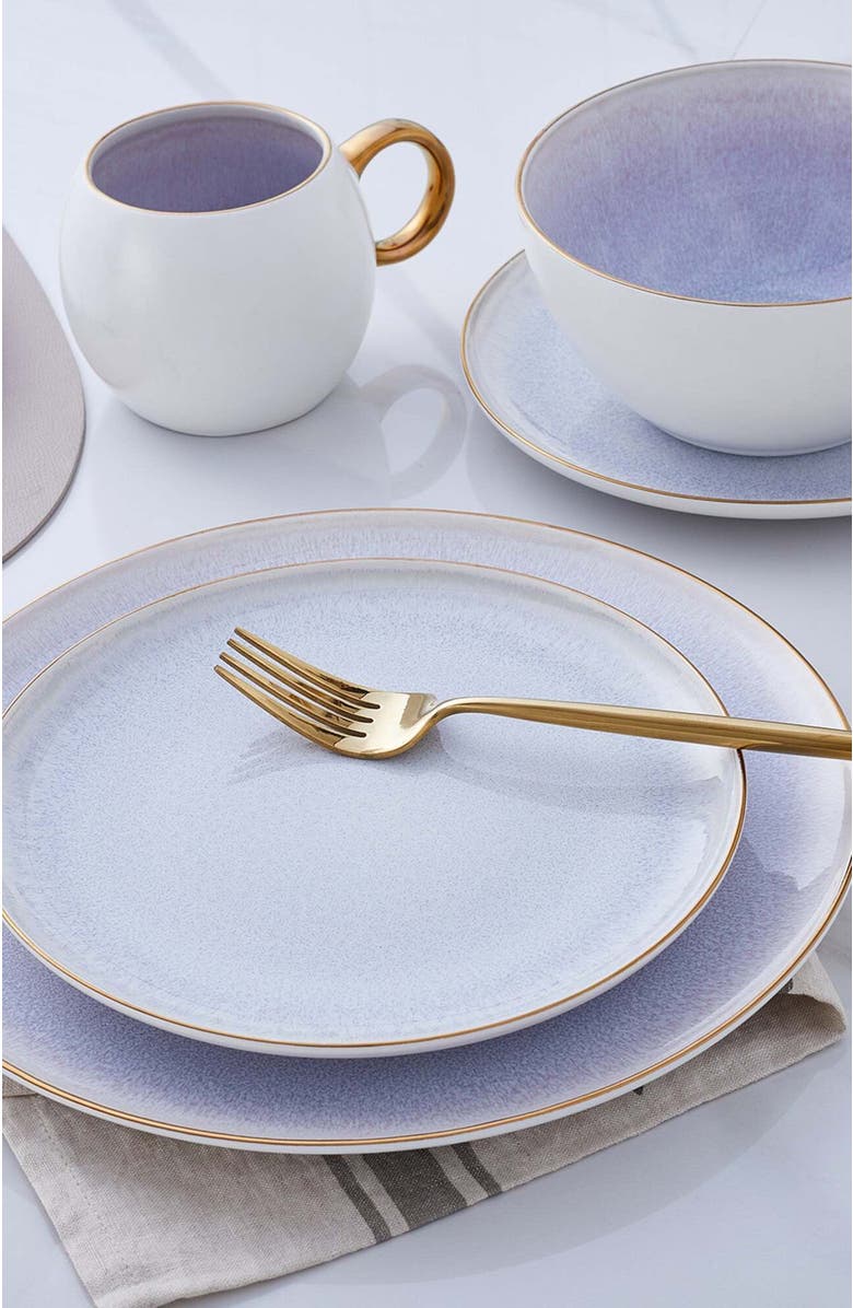 Stone Lain Josephine Porcelain 4-Piece Salad Plate Set, Alternate, color, Lavender