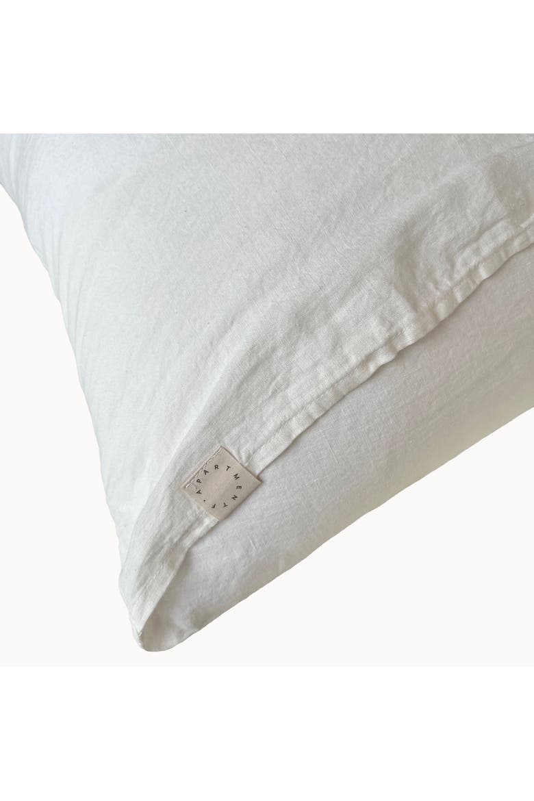 Stonewashed Linen Euro Pillow Sham, Alternate, color, White