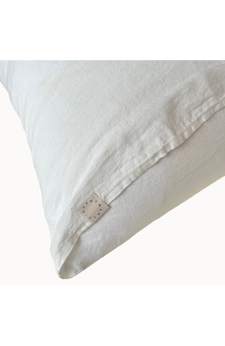Apartment F Stonewashed Linen Euro Pillow Sham, Alternate, color, White