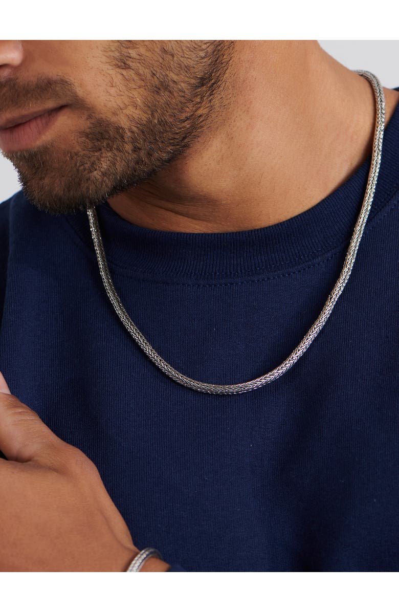 DEVATA Foxtail Round 4mm Chain Necklace in Sterling Silver, 16", Alternate, color, Silver