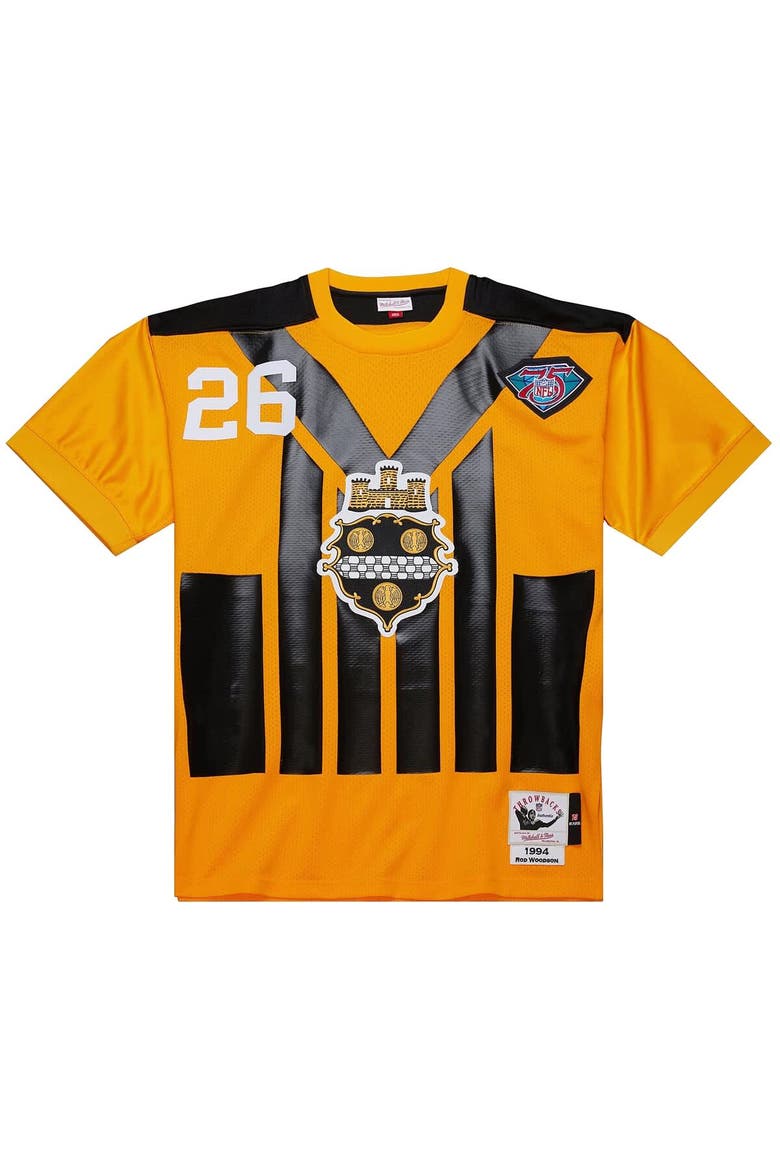 Men's Mitchell & Ness Rod Woodson Gold Pittsburgh Steelers 1994 Authentic Throwback Retired Player Jersey, Alternate, color, Gold