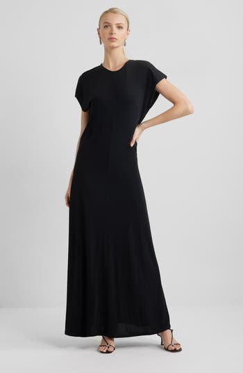 Draped Matte Jersey Maxi Dress