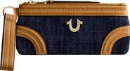 True Religion Horseshoe Denim Wristlet Wallet