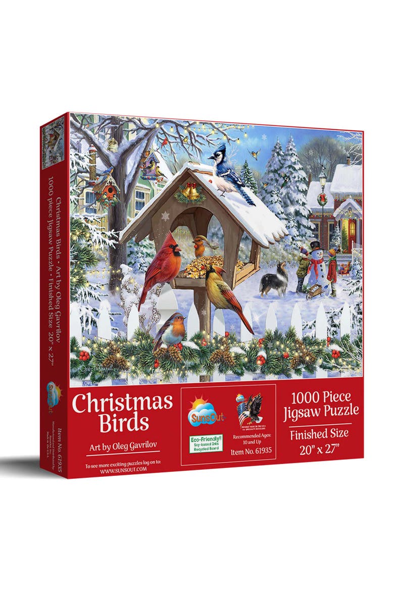 Christmas Birds 1000 piece Jigsaw Puzzle for Adults, Main, color, Multicolor
