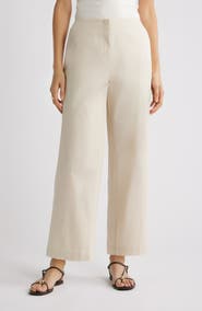Nordstrom High Waist Stretch Cotton Wide Leg Pants