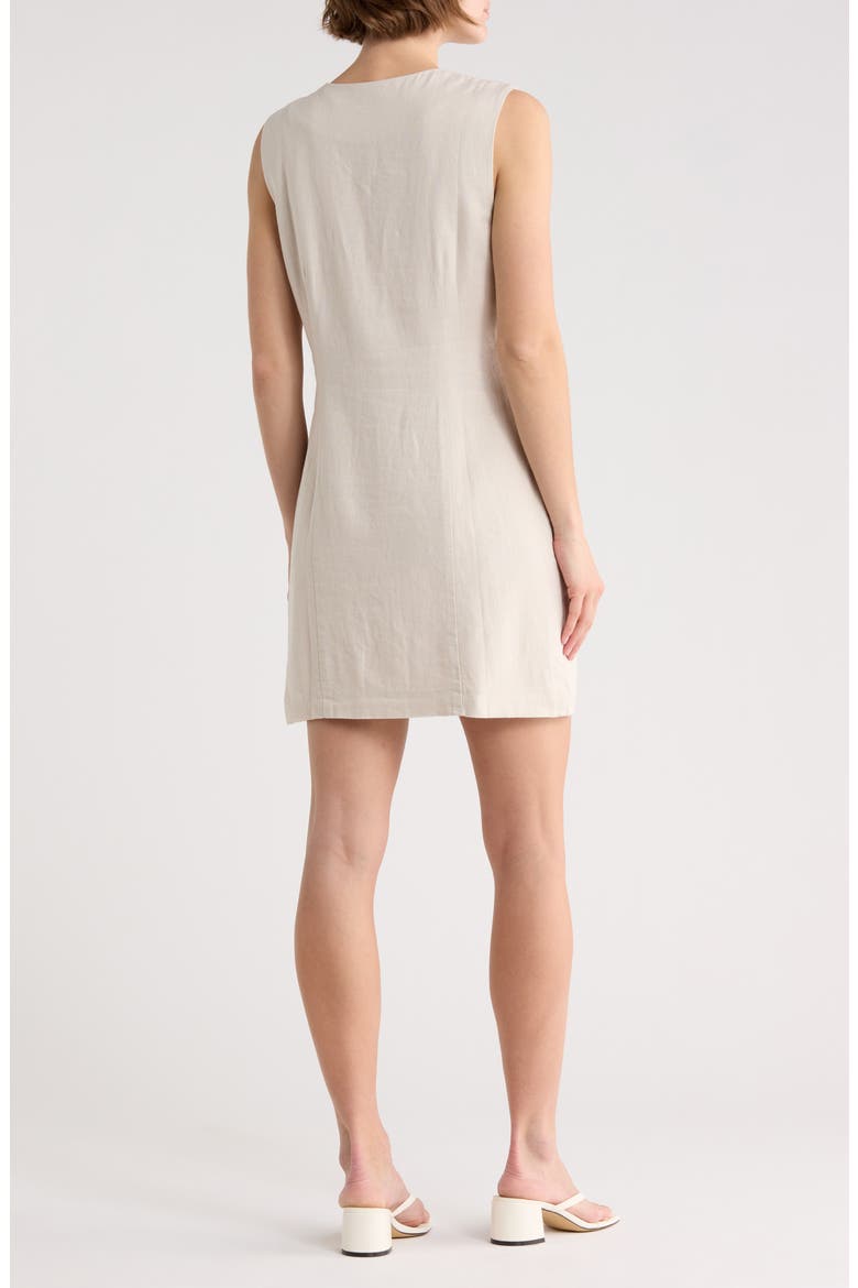 Linen Blend Minidress, Alternate, color, BEIGE PUMICE