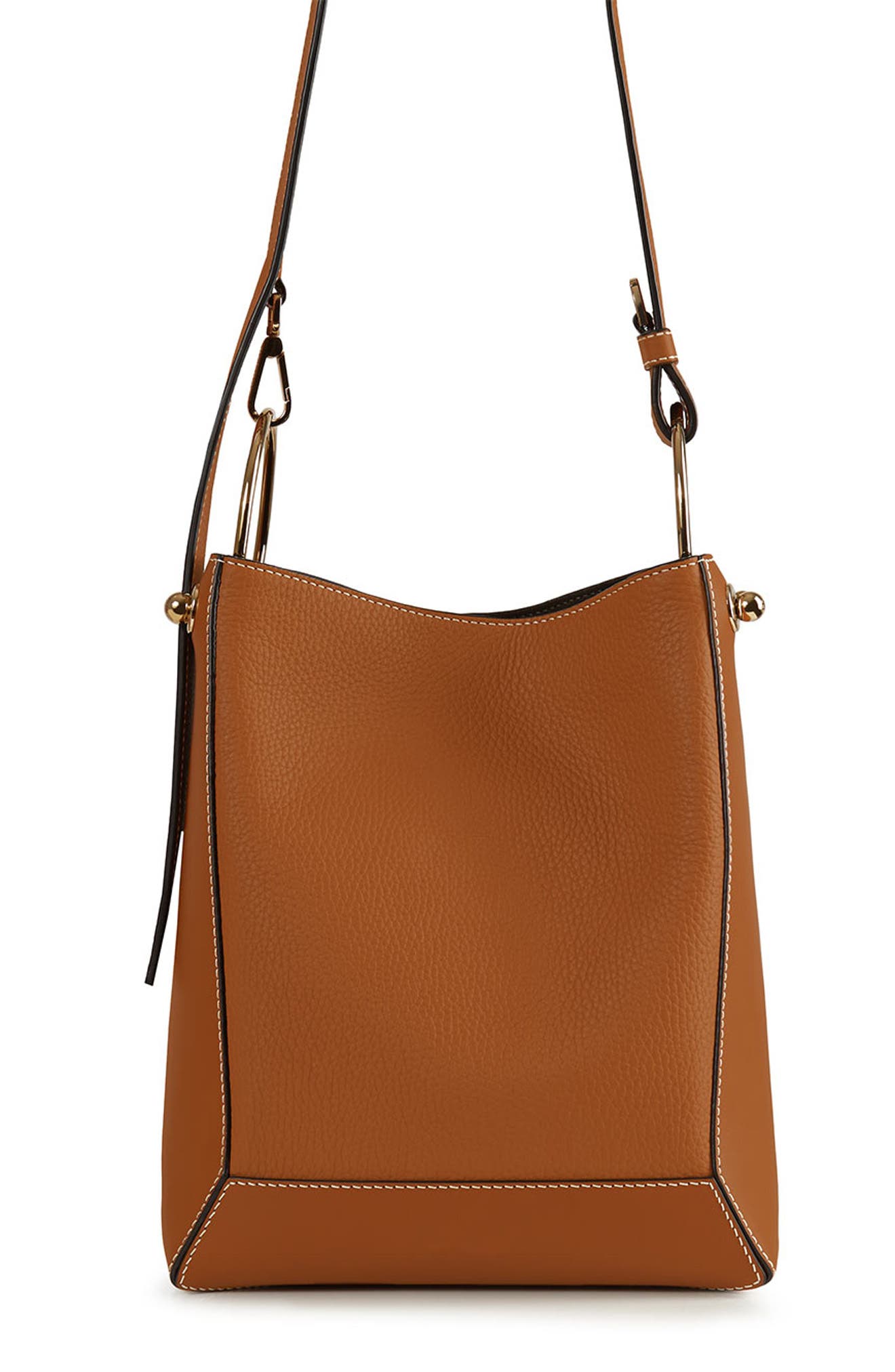 Strathberry Midi Lana Ossette Leather Crossbody Bucket Bag, Alternate, color, 