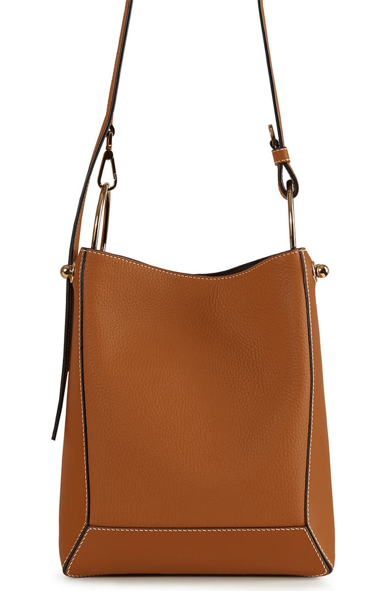 Strathberry Midi Lana Ossette Leather Crossbody Bucket Bag, Alternate, color,