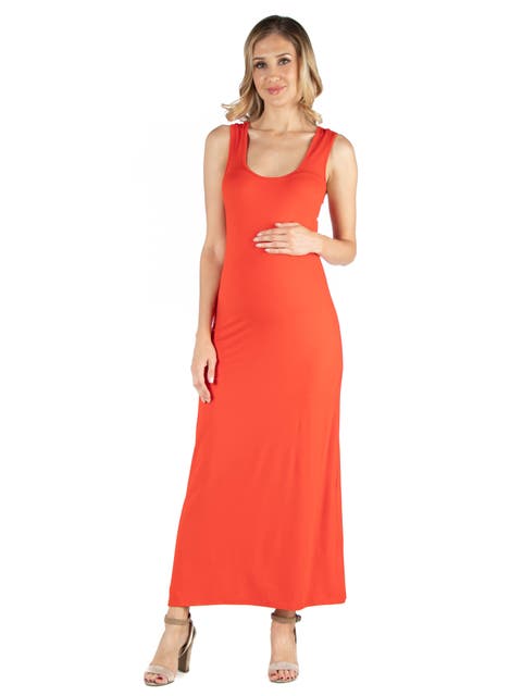 Maternity Scoop Neck Maxi Dress with Racerback Detail