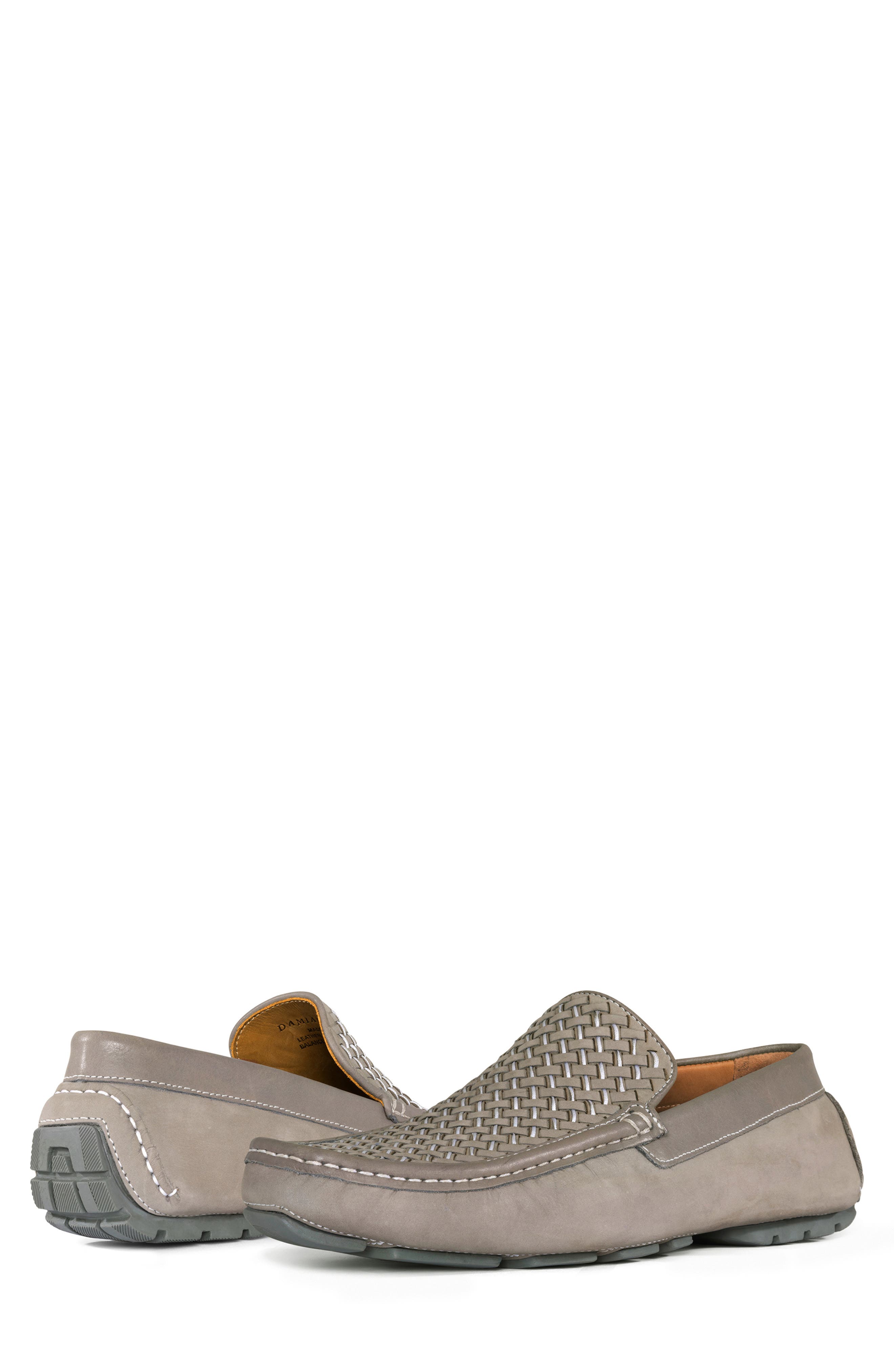 Donald Pliner Damiano Woven Moc Toe Loafer, Alternate, color, Light Gray/ Lgy