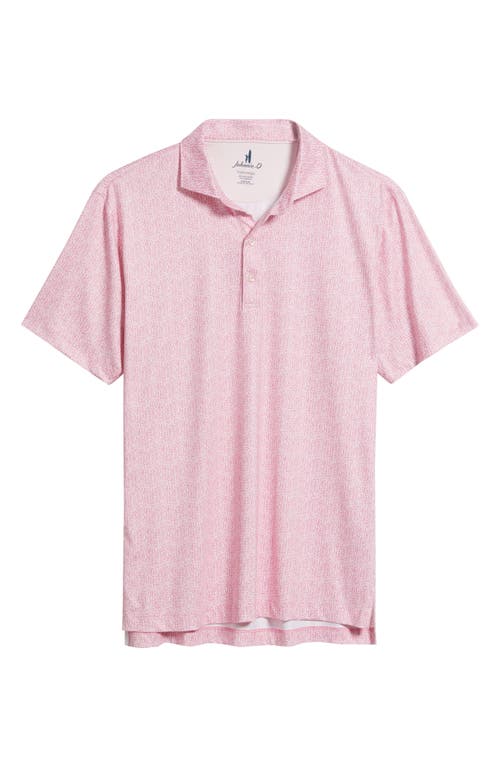 Johnnie-o Popping Tops Beverage Opener Print Featherweight Performance Polo In Pink