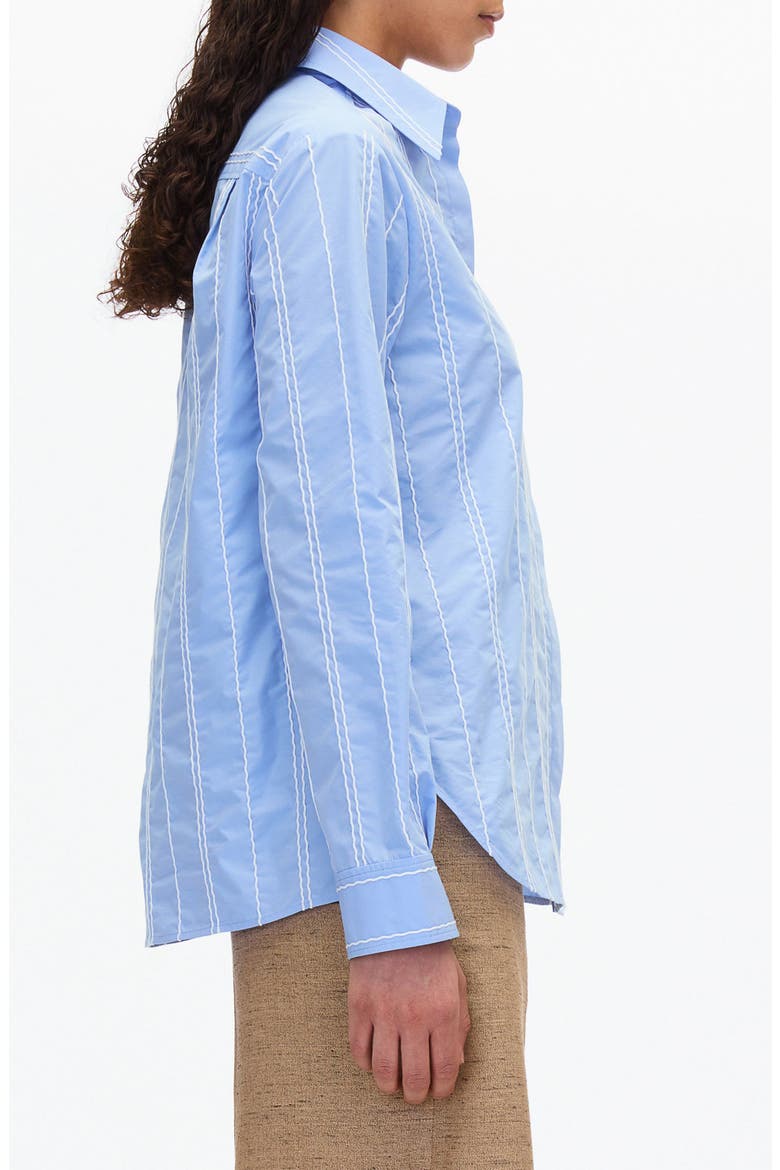 Wave Embroidered Long Sleeve Shirt, Alternate, color, OXFORD BLUE