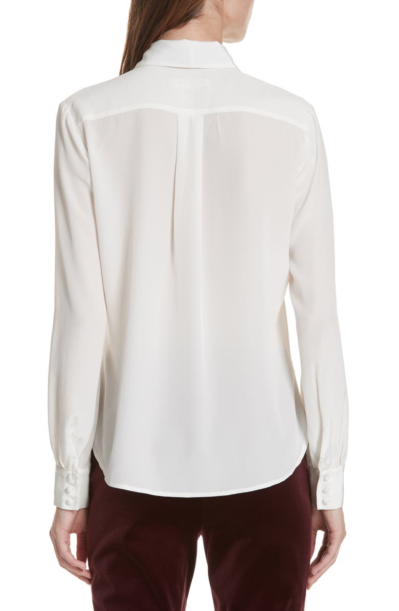 FRAME Tie Neck Silk Blouse, Alternate, color,