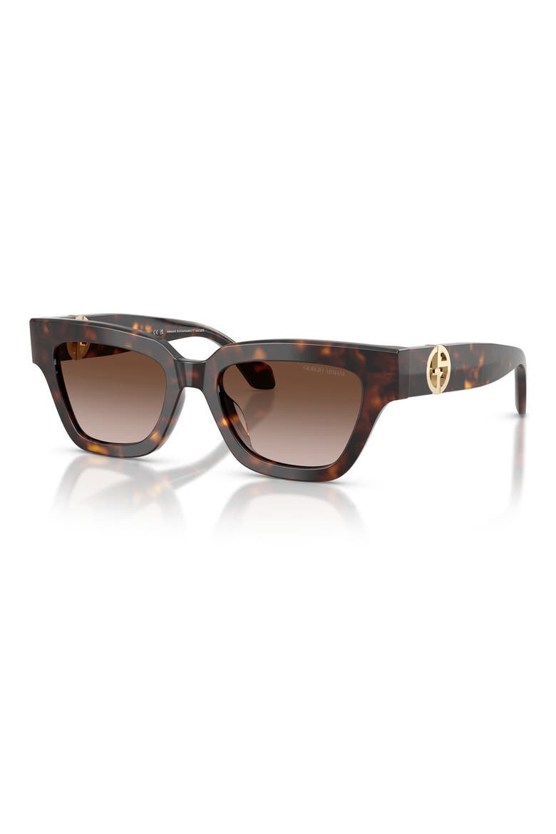 50mm Gradient Cat Eye Sunglasses, Alternate, color, HAVANA / GRADIENT BROWN