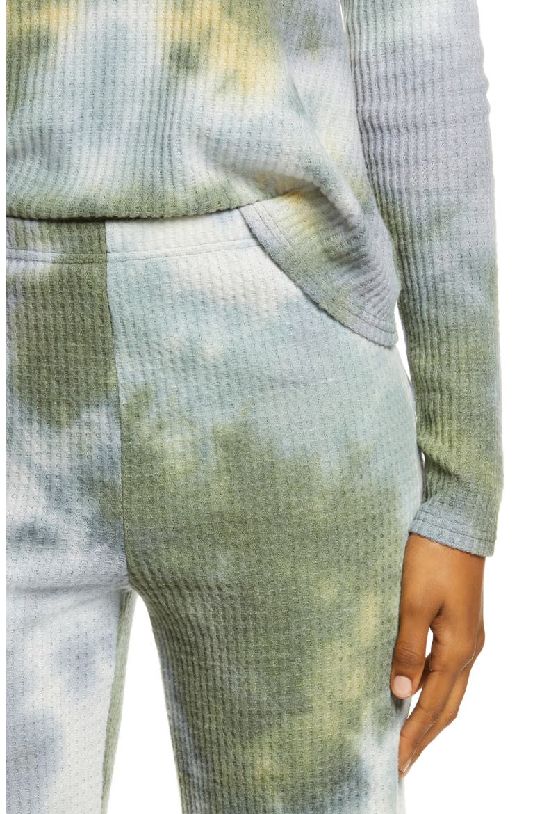 Saturday Morning Thermal Pajamas, Alternate, color, OLIVE BRANCH TIE DYE