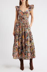 LOVE THE LABEL Lindsey Print Ruffle Maxi Dress