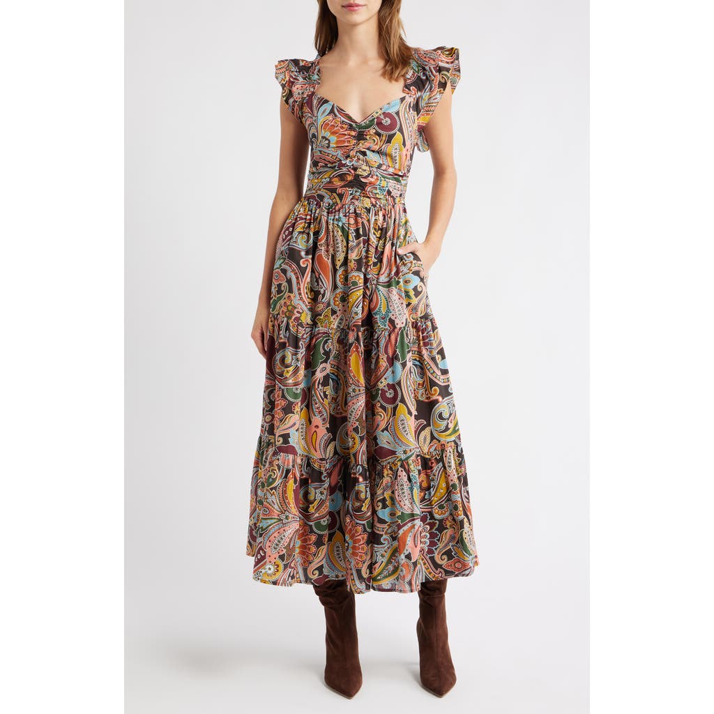 LOVE THE LABEL Lindsey Print Ruffle Maxi Dress in Paisley Fanfare Liberty Print  product