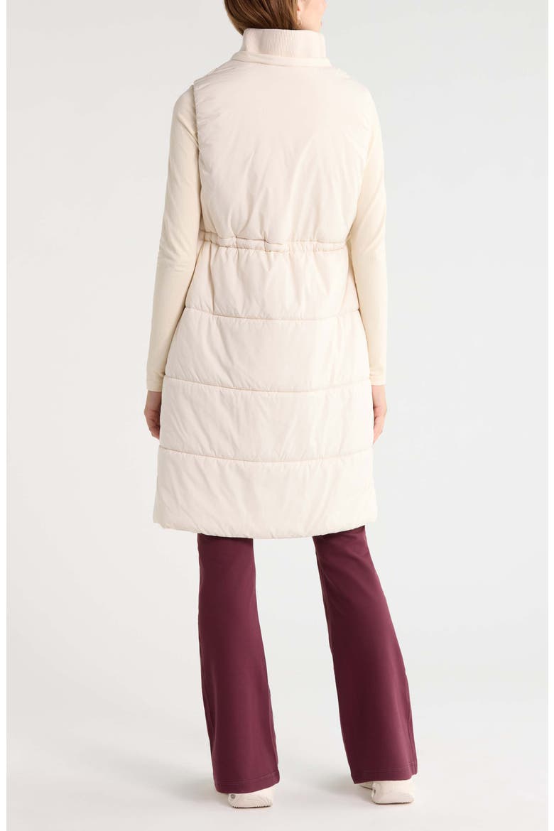 Solstice Longline Puffer Vest, Alternate, color, IVORY BIRCH