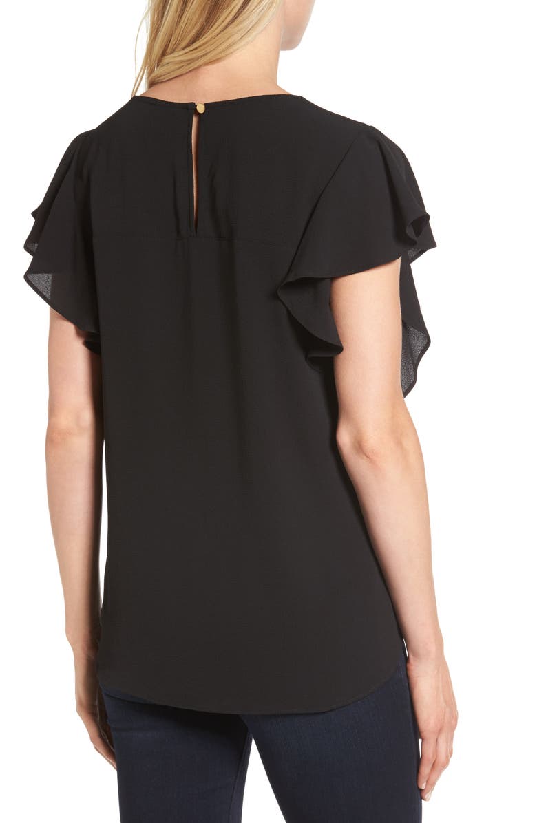 Bobeau Ruffle Cap Sleeve Top, Alternate, color, 