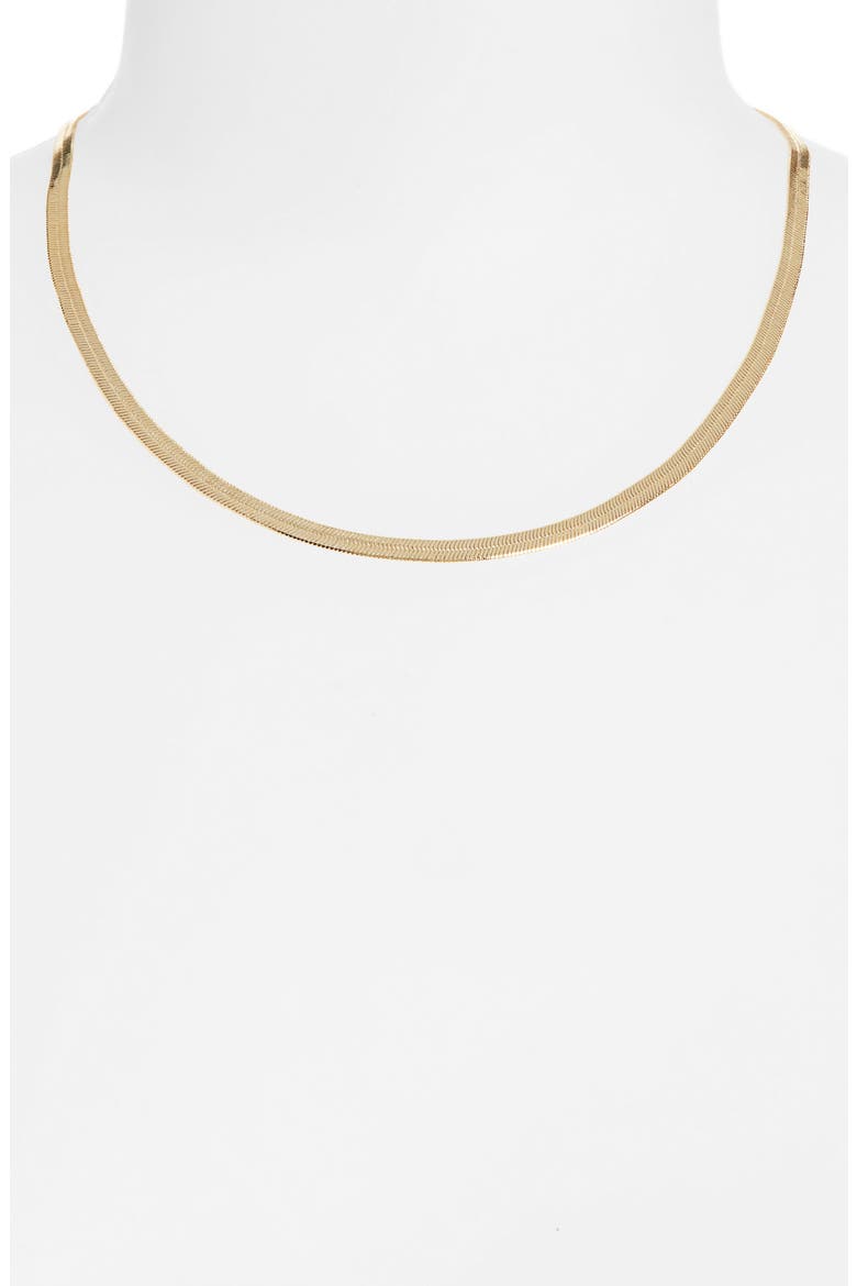 Herringbone Chain Necklace, Alternate, color, GOLD
