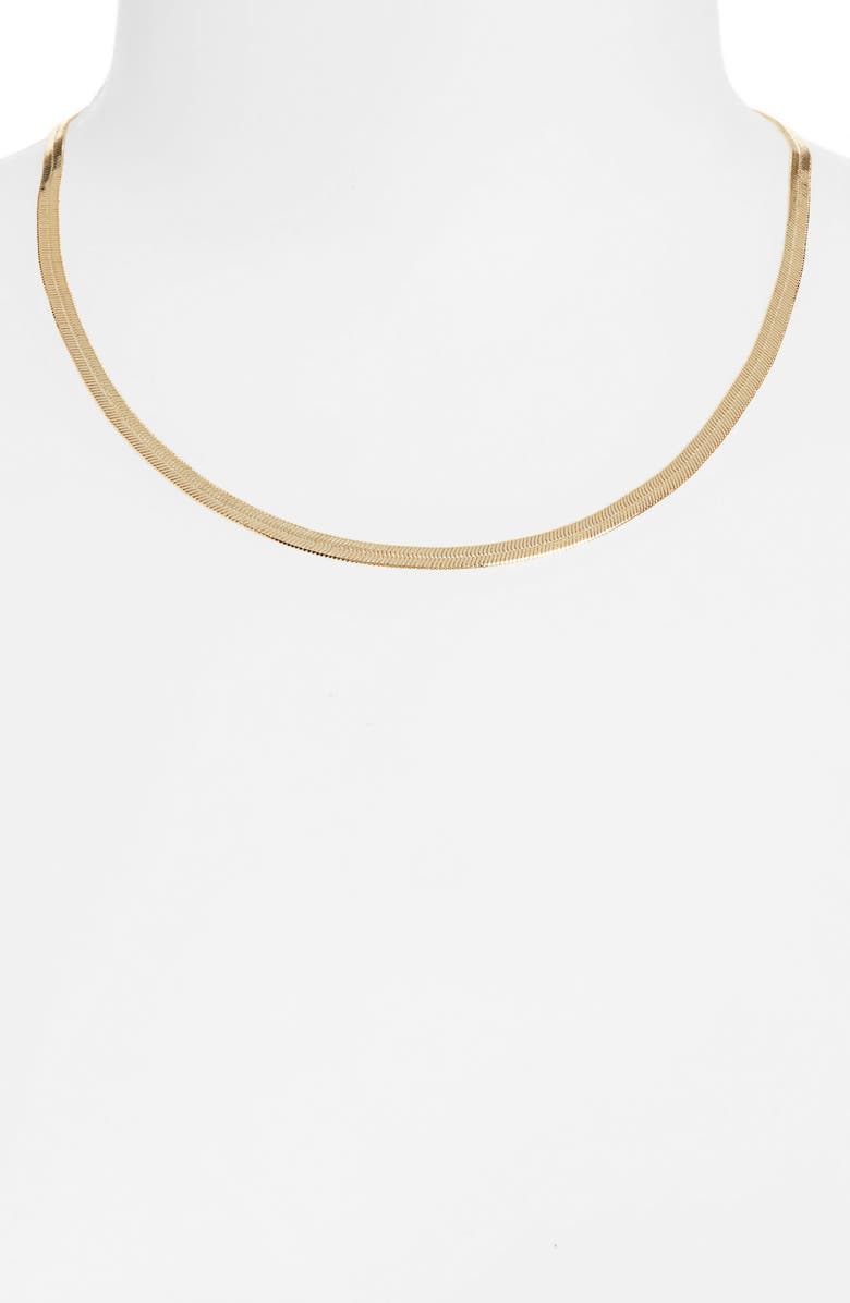 Nordstrom Herringbone Chain Necklace, Alternate, color, Gold