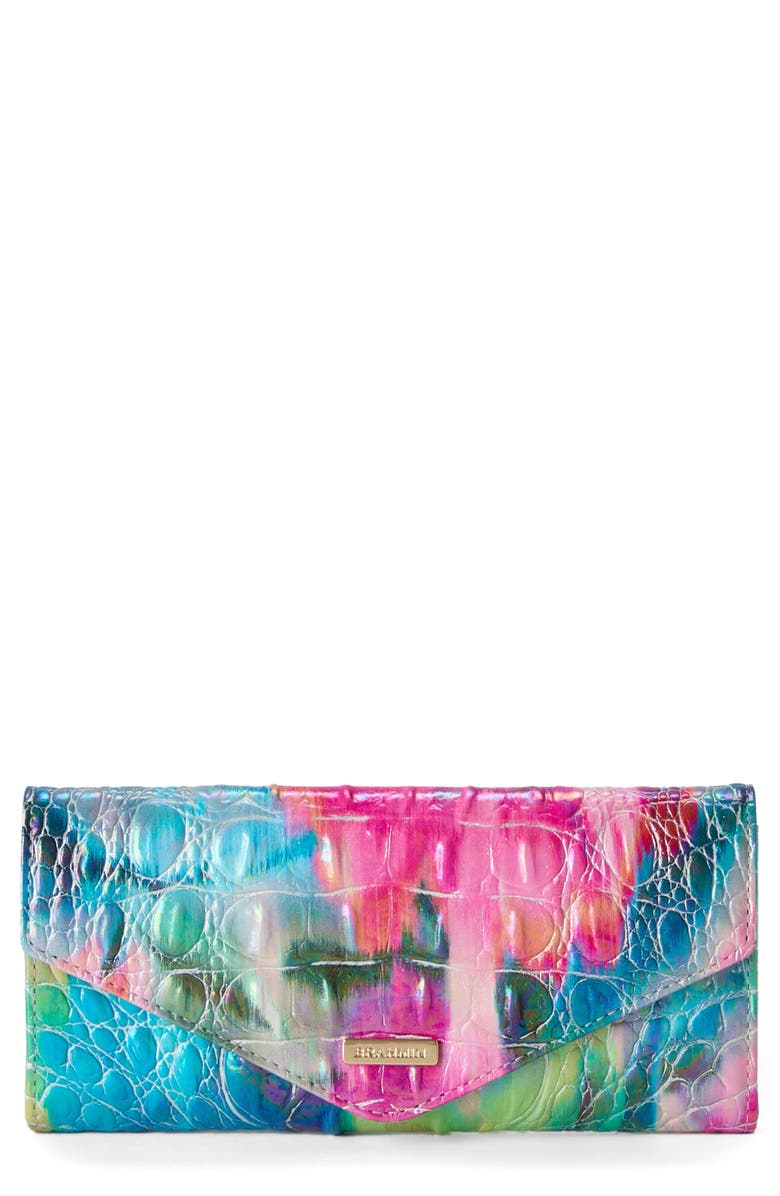 Brahmin Veronica Croc Embossed Leather Wallet, Main, color,