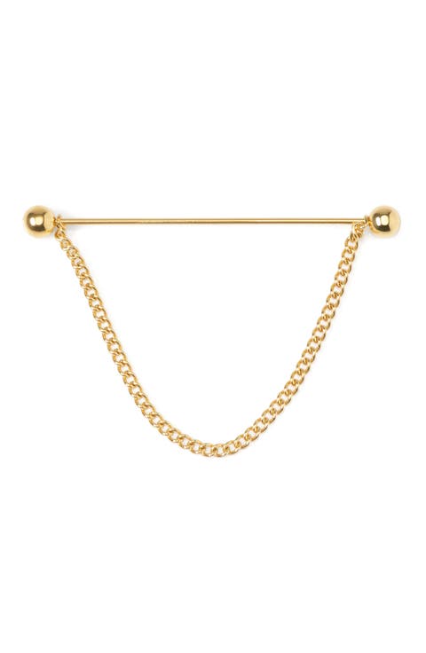 Goldtone Stainless Steel Chain Collarbar