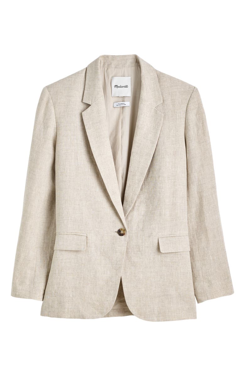 Madewell The Mercer Linen Relaxed Blazer, Alternate, color, Oat