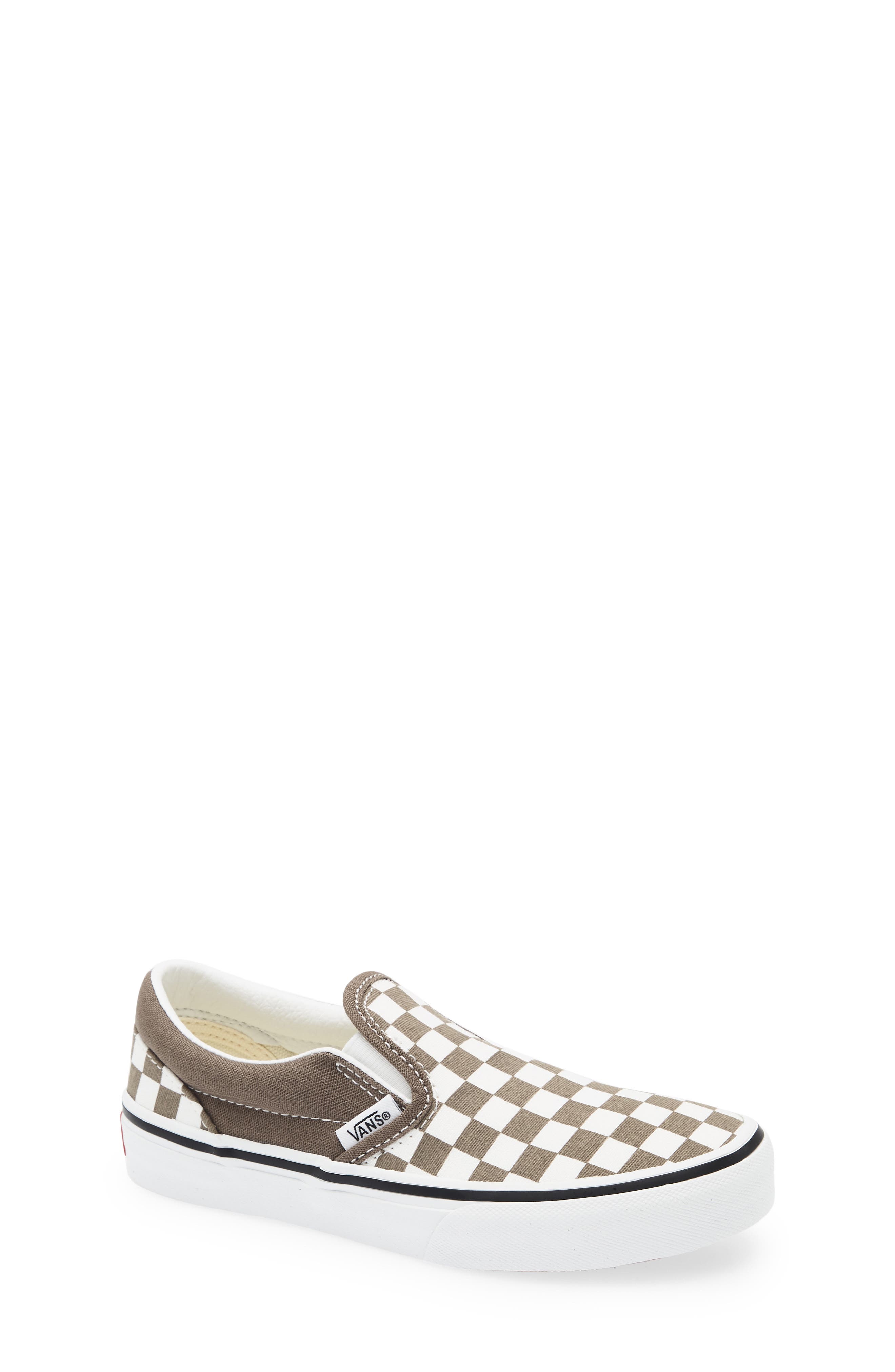 Vans Kids' Classic Slip-On Sneaker, Main, color, Checkerboard Walnut