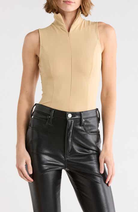 Good American Stand Collar Sleeveless Scuba Bodysuit