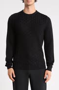 SOUL OF LONDON Textured Cable Knit Cotton Crewneck Sweater