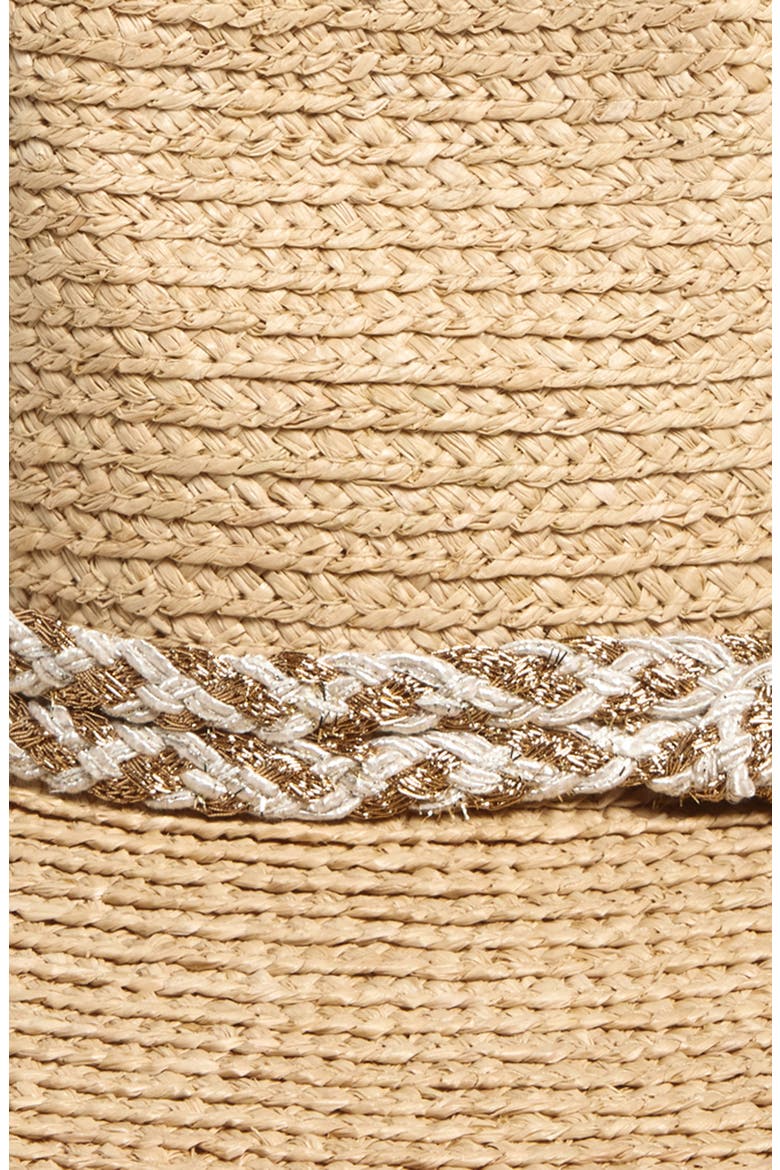 Straw Hat with Braided Rope Band, Alternate, color, NATURAL