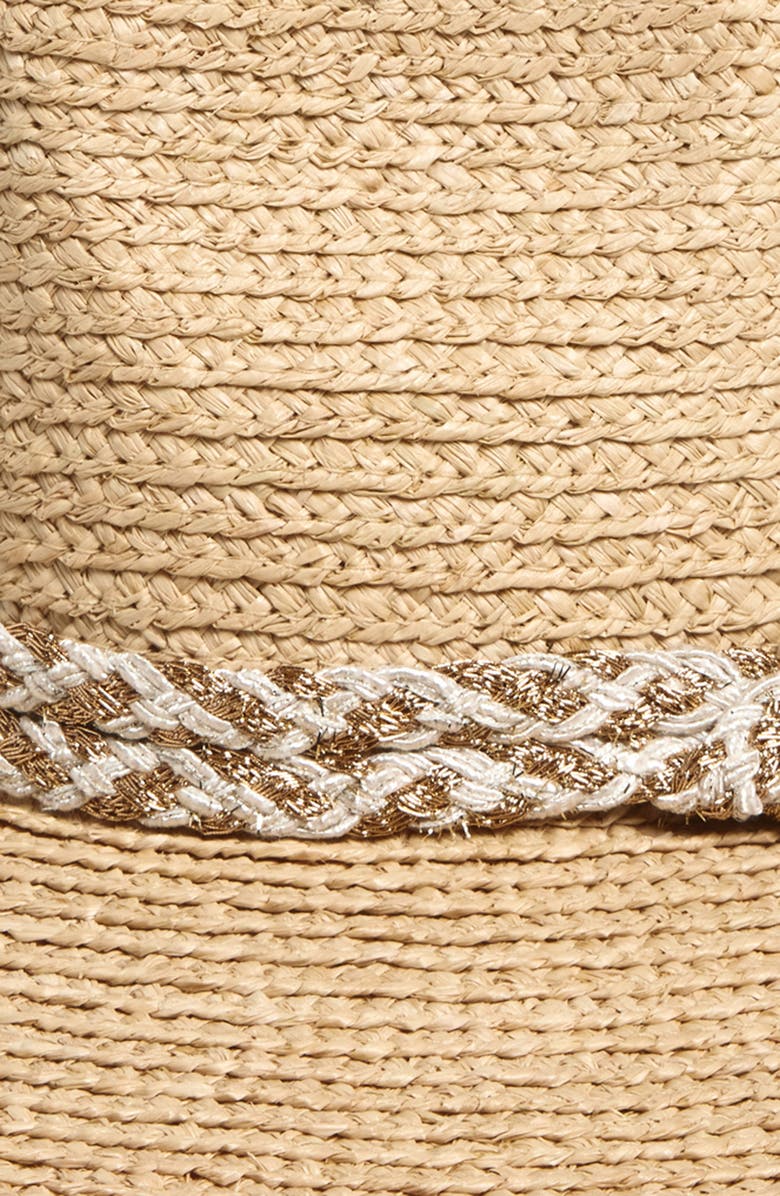 Lele Sadoughi Straw Hat with Braided Rope Band, Alternate, color, Natural
