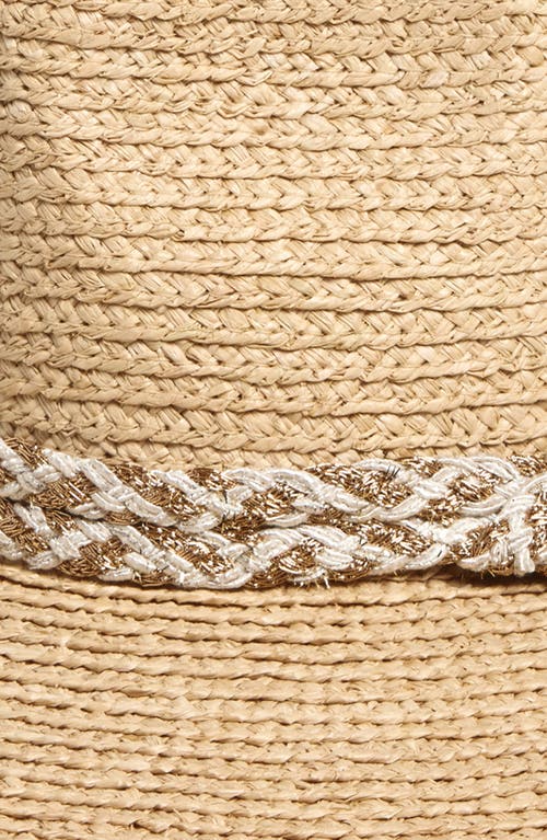 Lele Sadoughi Straw Hat With Braided Rope Band In Natural
