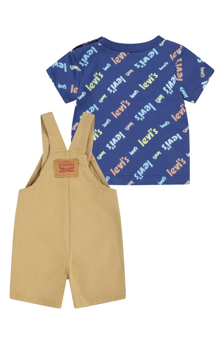 Levi's<sup>®</sup> Poster Logo T-Shirt & Overalls Set, Alternate, color, 
