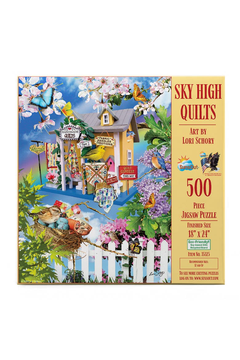 Sky High Quilts 500 piece Jigsaw Puzzle for Adults, Alternate, color, Multicolor